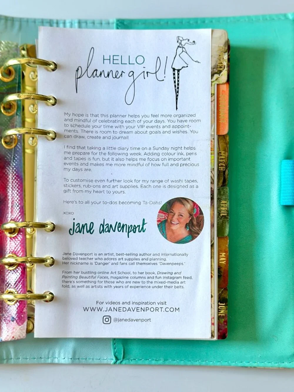 Jane Davenport Planner Girl Complete Planner Set Stamps Tabs Pouch RARE